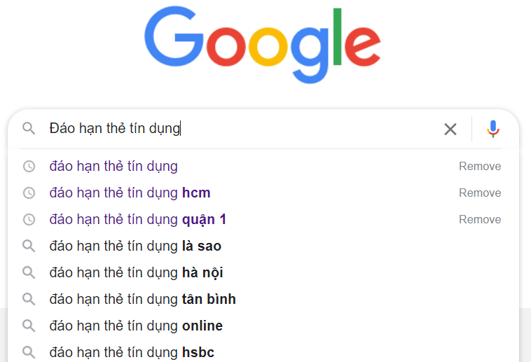 Đáo hạn thẻ tín dụng Thanh Xuân google search